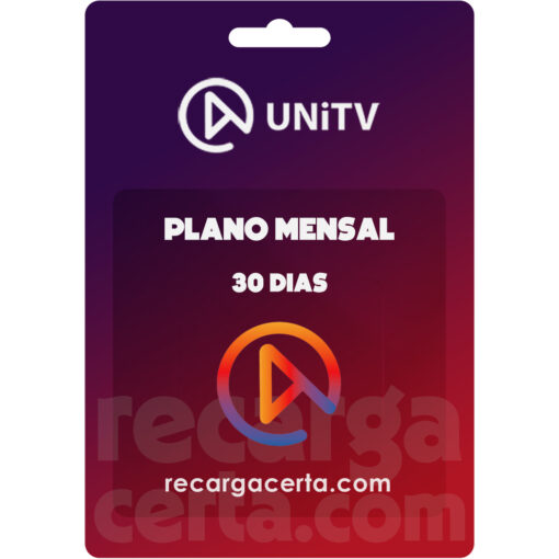 recarga Unitv mensal 30 dias