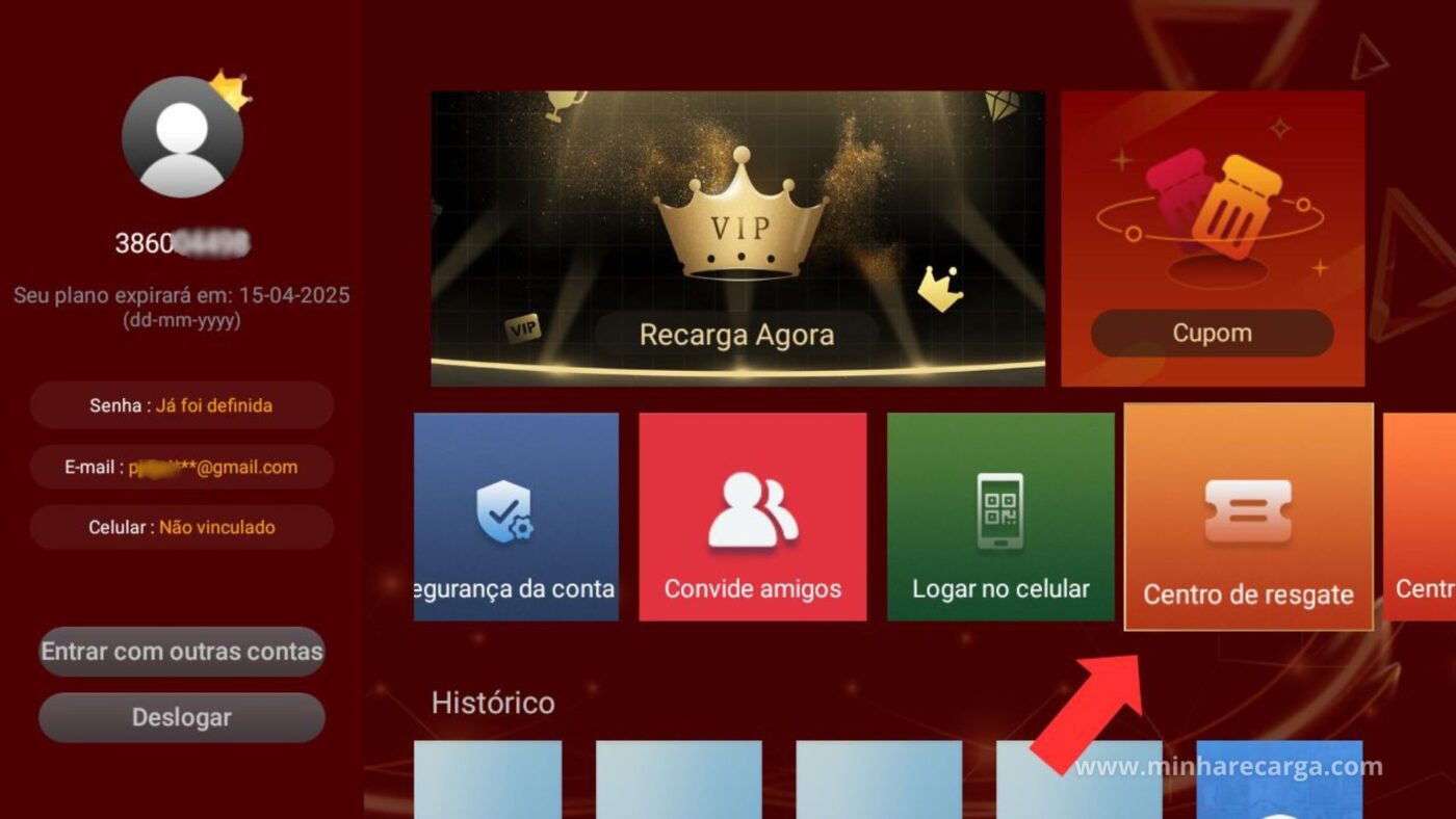 Ativar recarga unitv