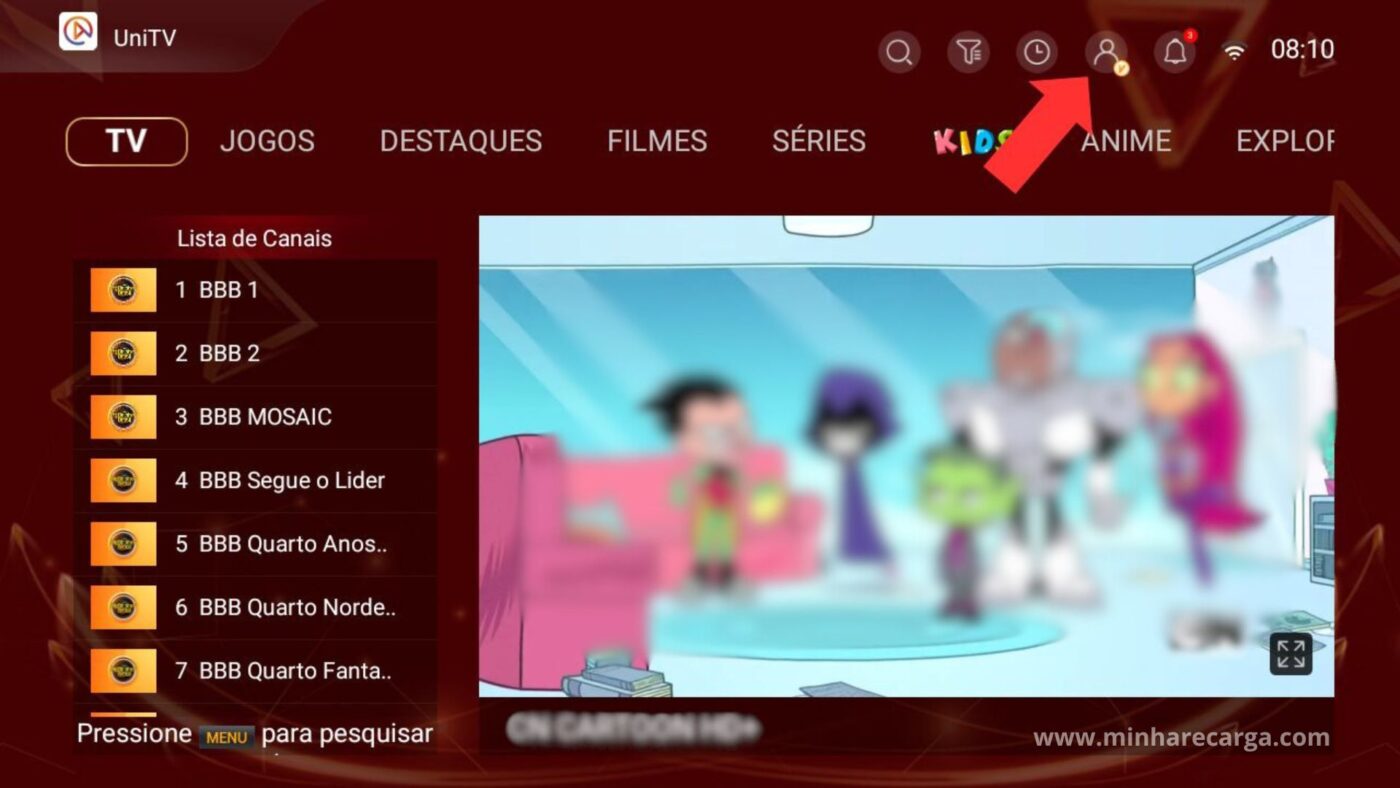 Ativar Recarga Unitv minharecarga.com